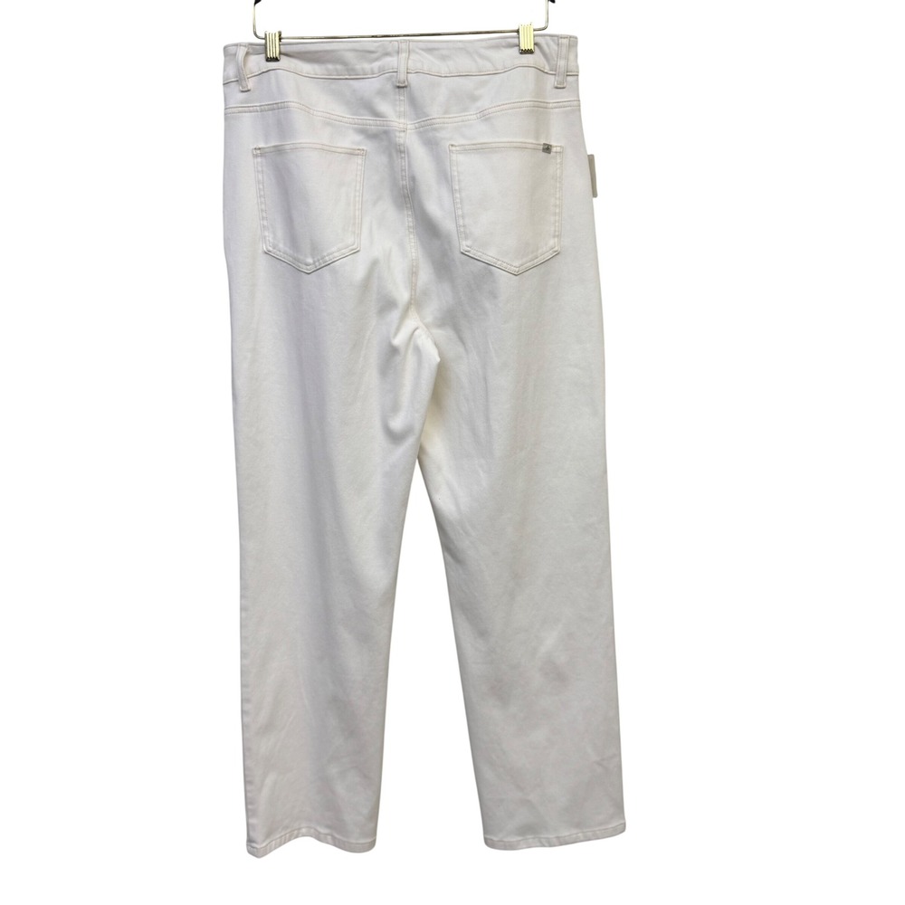 Halara Womens XL Flex High Waisted Straight Leg White Denim Pants Stretch - Picture 3 of 8